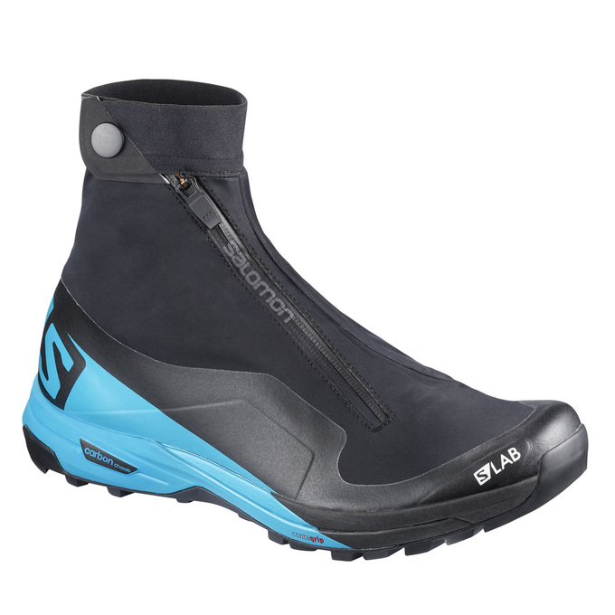 Salomon Singapore Mens Trail Running Shoes - S/LAB XA ALPINE 2 Black/Blue | 78406-KJFM